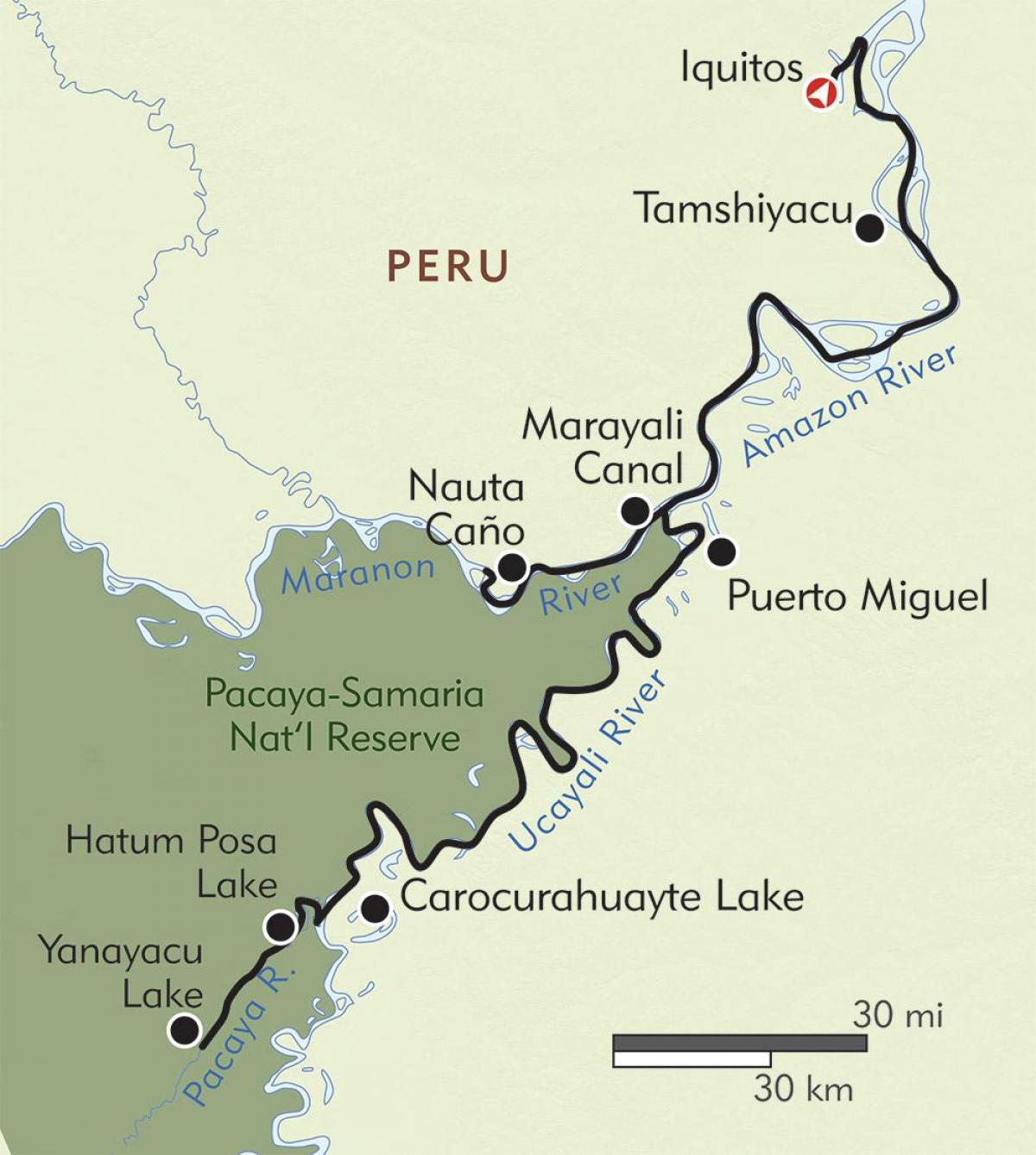 Amazonka Peru mapie