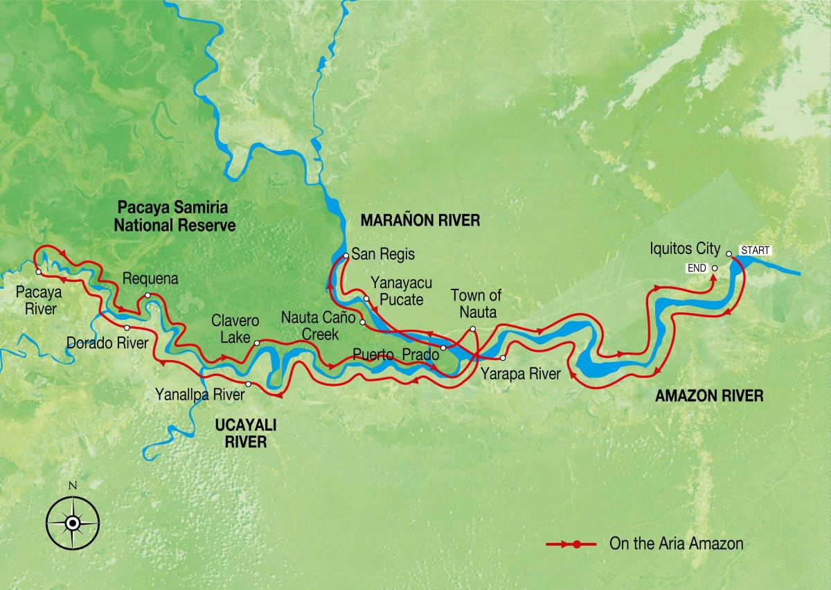 mapa rzeka Amazonka Peru