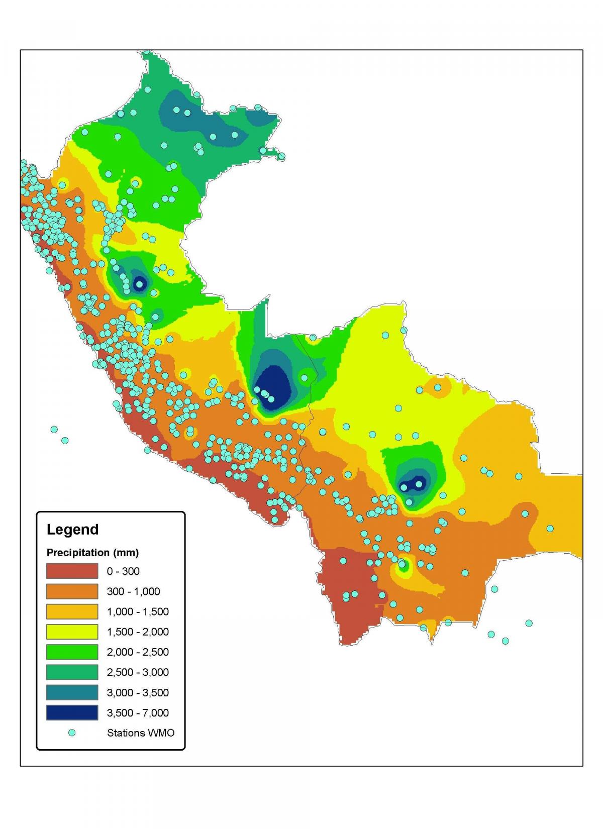 mapa Peru klimat