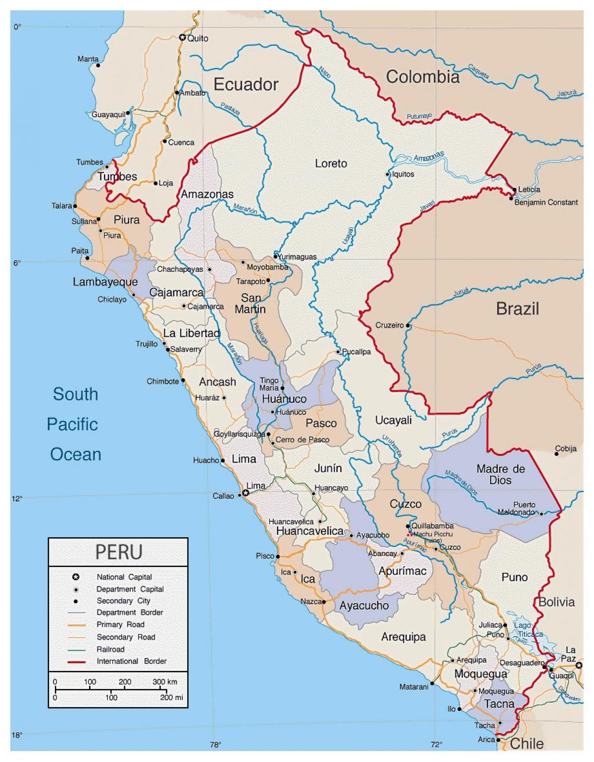 mapa szczegółowa mapa Peru