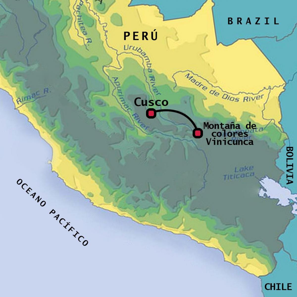 vinicunca Peru mapie