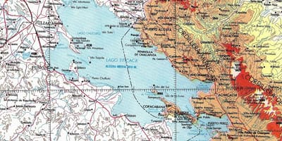 Mapa jezioro titicaca w Peru 