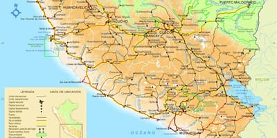 Mapa Południowego Peru