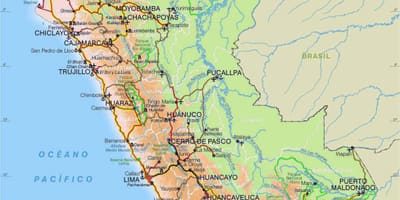 Mapa Peru drodze