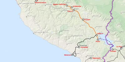 Peru pociągu na mapie