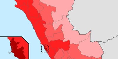 Peru mapa gęstości zaludnienia 
