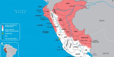 Mapa Peru z malarią