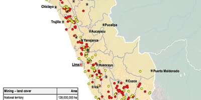 Mapa Peru zasobów naturalnych