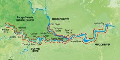 Mapa rzeka Amazonka Peru